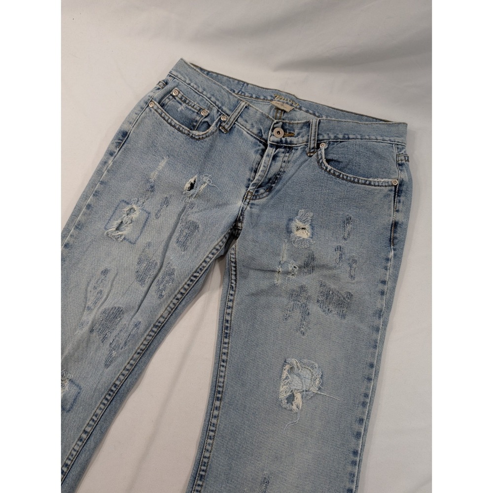 TAUNT‎ BOOTCUT JEANS Size 9 Long Distressed Flai Cut  30x32